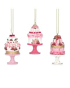Gisela Graham Resin Cake on Stand Decoration x3
